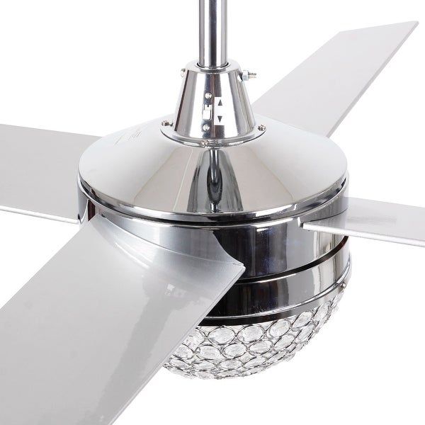 48-inch Crystal Fandelier Chrome 4-Blades Ceiling Fan with Remote - 48-in Shopping - The Best Deals on Ceiling Fans | 31568510