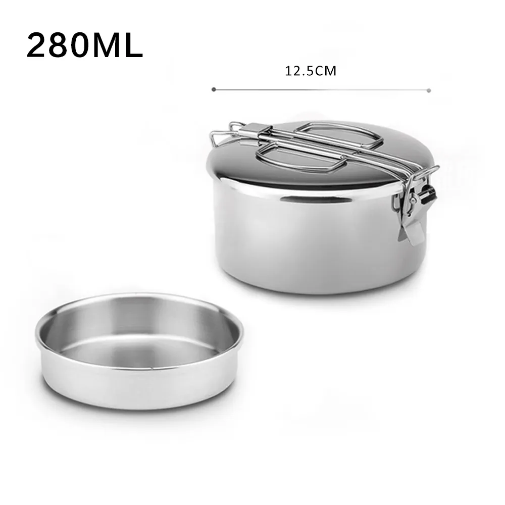 Durable round 304 stainless steel bento lunch boxes portable heat picnic food container