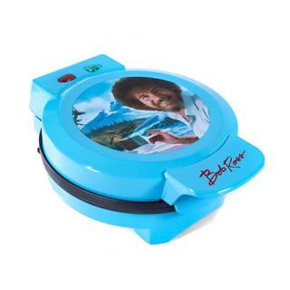 Uncanny Brands 900-Watt Bob Ross Blue Round American Waffle Maker WM1-BOB-BRO1