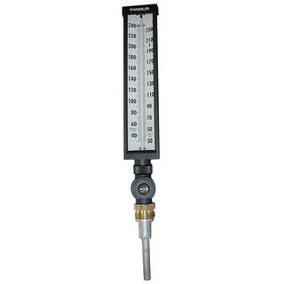 JONES STEPHENS Weksler Industrial Multi-Angle Thermometer Hot Water (30 to 240F) with 3-12 in. Stem and 1 in. NPSM J40505