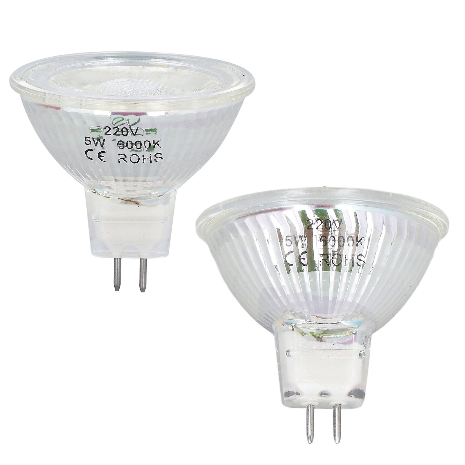 5w Cob Led Light Bulb Glass Mr16 Bulb Dimmable Spot Light Bulb For Bedroom Living Room 220vpure White Light 6000k