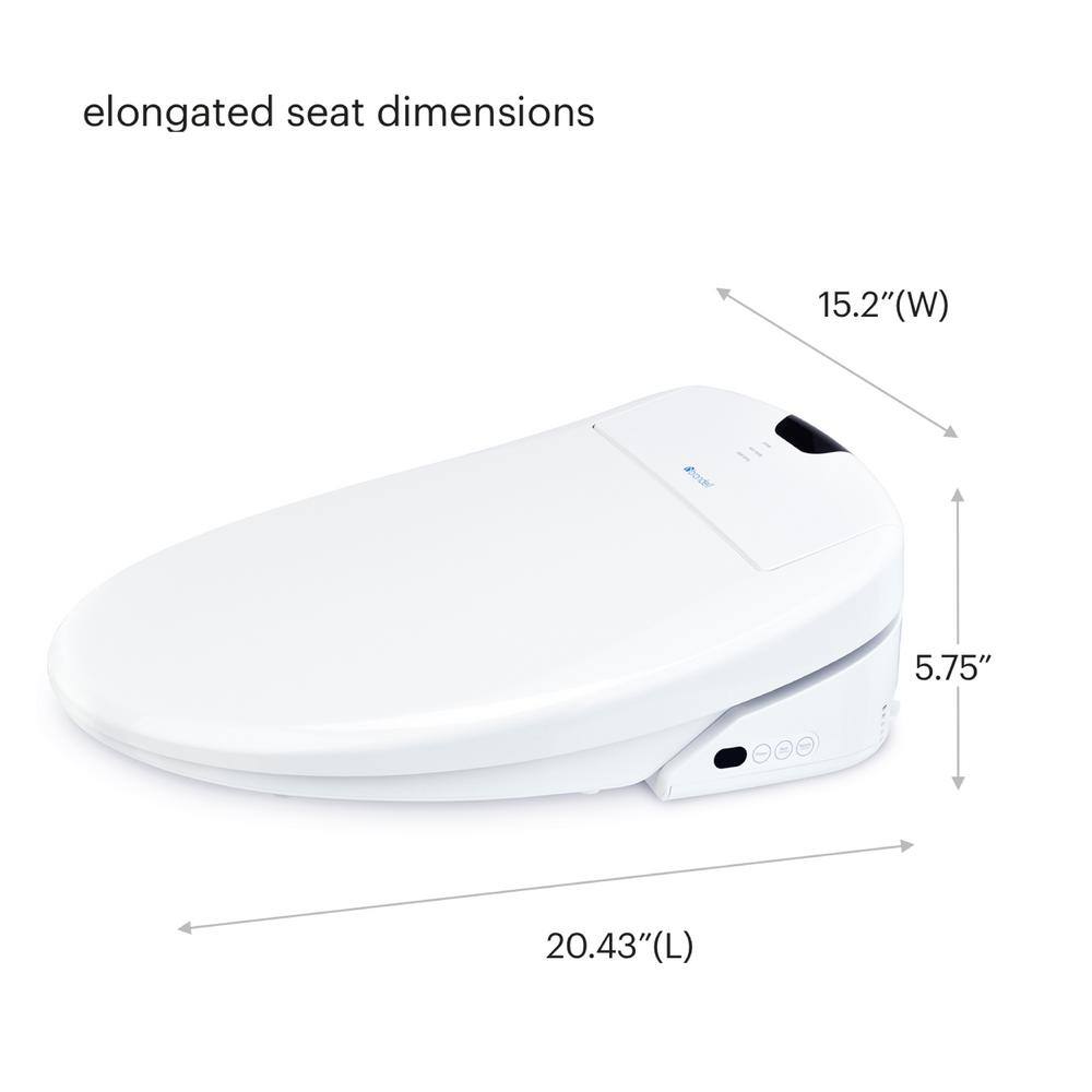 Brondell Swash 1400 Luxury Electric Bidet Seat for Elongated Toilet in White S1400-EW