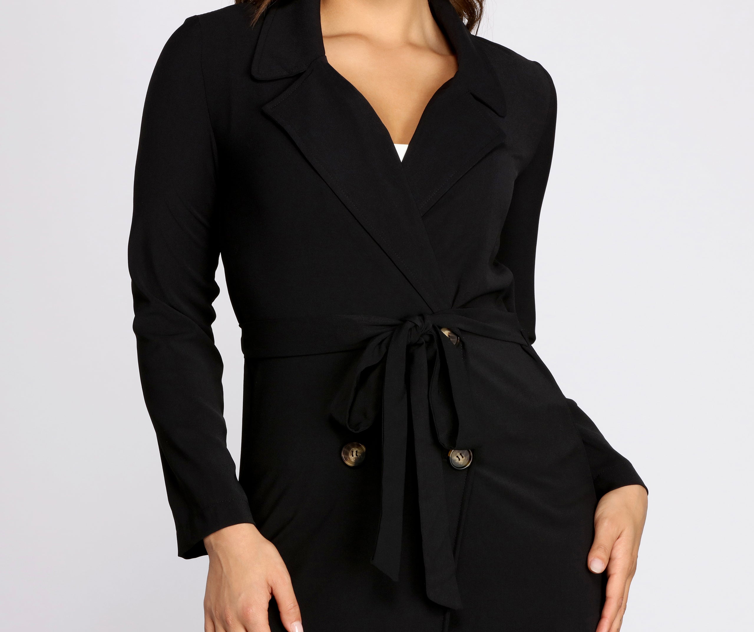 Cosmopolitan Chic Belted Trench Coat