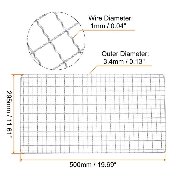 2pcs Square BBQ Grill Net 19.7