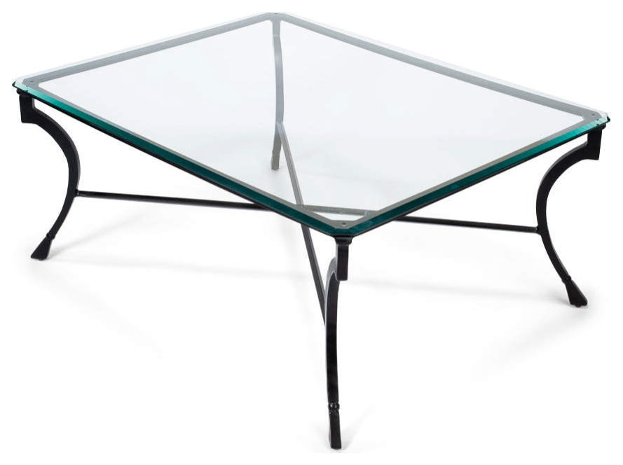 Camargues Coffee Table Glass Top Metal Frame   Eclectic   Coffee Tables   by Sideboards and Things  Houzz