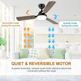 dubbin 44 in. Ceiling Fan with LED Light and Remote 6-Speeds 2 Rotation Modes Timer Noble Bronze Finish FXFAN-7032