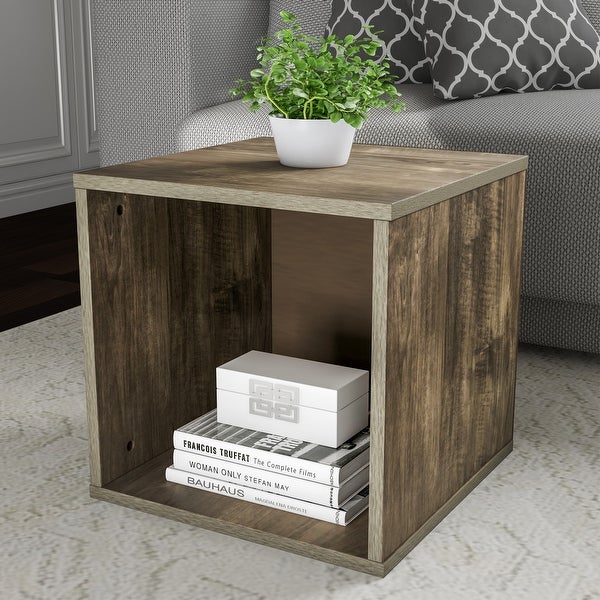 Hastings Home Minimalist Cube End Table - 15.75