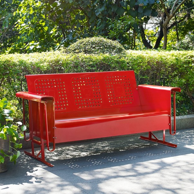 Bates Outdoor Sofa Glider Bright Red Crosley