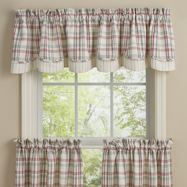 Park Designs Farm Yard Lined Layered Valance 72 x27 x27 l White