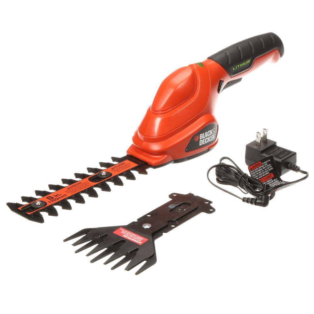 BLACK+DECKER 3.6V Cordless Battery Powered 2-in-1 Compact Garden Shears  Trimmer Combo Kit with (1) 1.5 Ah Battery  Charger GSL35