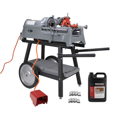 Reconditioned RIDGID 535 V1 Pipe Threader with Dies Die Heads Oil  New Cart - Affordable Tools