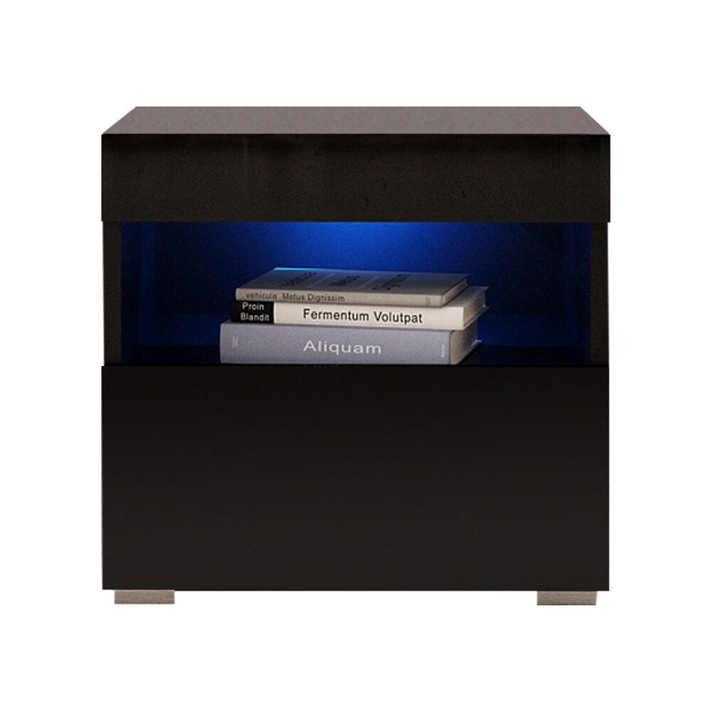 Strick   Bolton Cyrena High gloss Nightstand with LED Lights