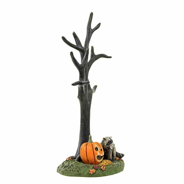 Department 56 Villages The Rabid Pumpkin Bandit One Accessory 7 25 Inches Halloween Raccoon Bare Branch Tree 6012296 Polyresin