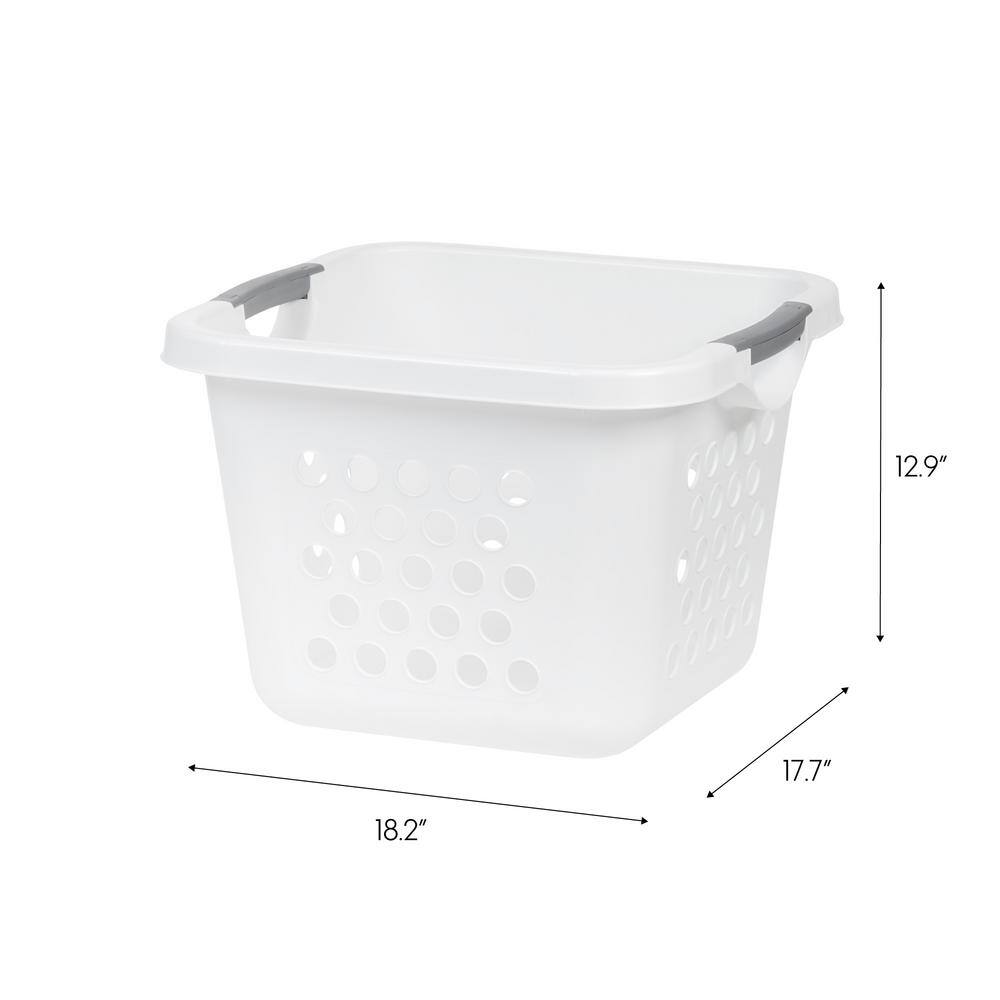 IRIS 30 L Compact Laundry Basket and Hamper Plastic Storage Basket or Organizer with Easy Lift Handles (3-Pack) 584155