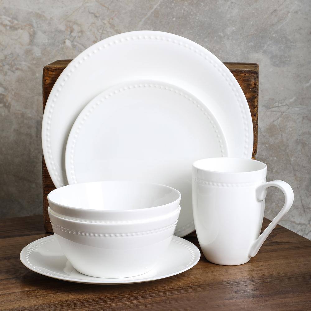 STONE LAIN Stone Lain Ava 32-Piece Dinnerware Set Bone China Service For 8 White BLB0179-B020002