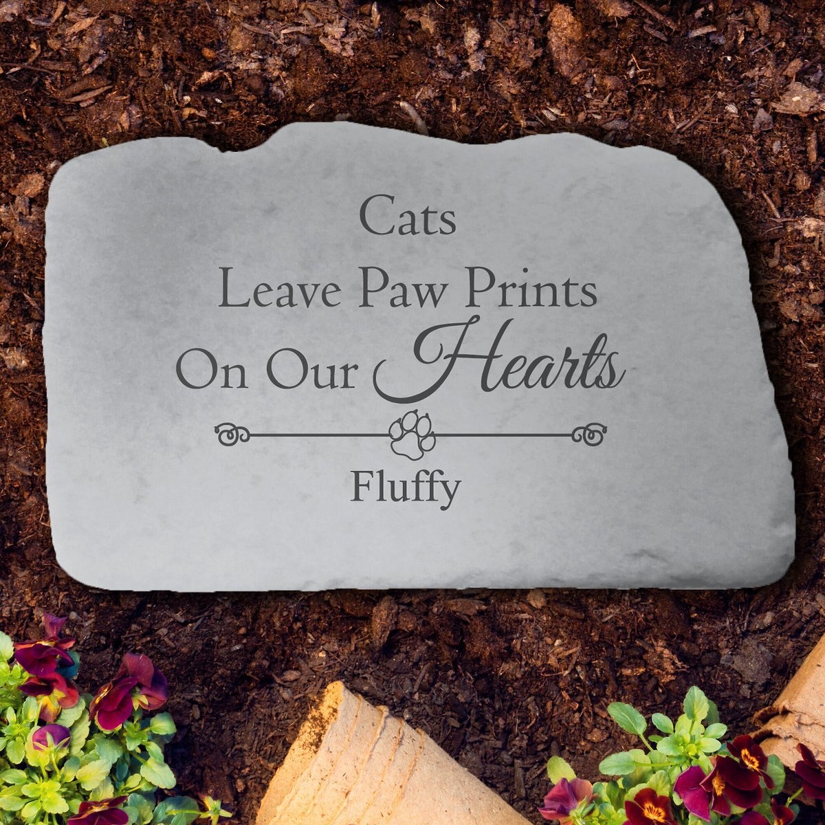 Kay Berry Cats Leave Pawprints Personalized Stone