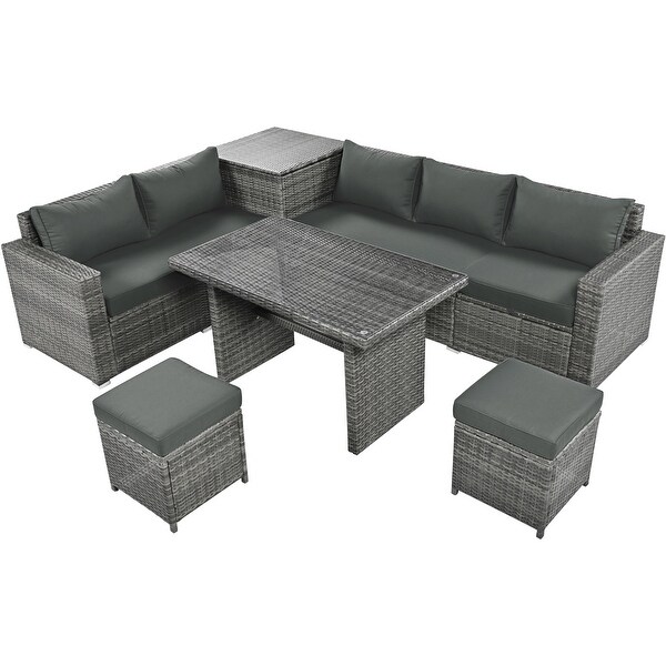 Outdoor 6Piece Rattan Sofa Set