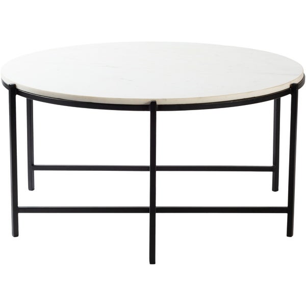 Tresana Marble and Matte Metal Modern Hand Crafted Center Table