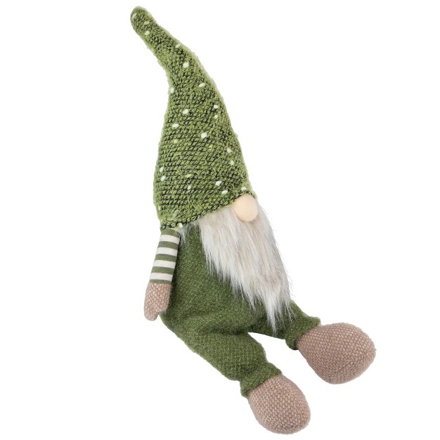 Olive Green Sitting Christmas Gnome Decoration