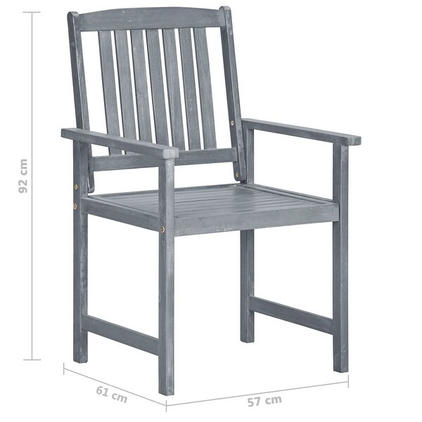 vidaXL Patio Chairs Outdoor Dining Chair for Deck Garden Solid Wood Acacia