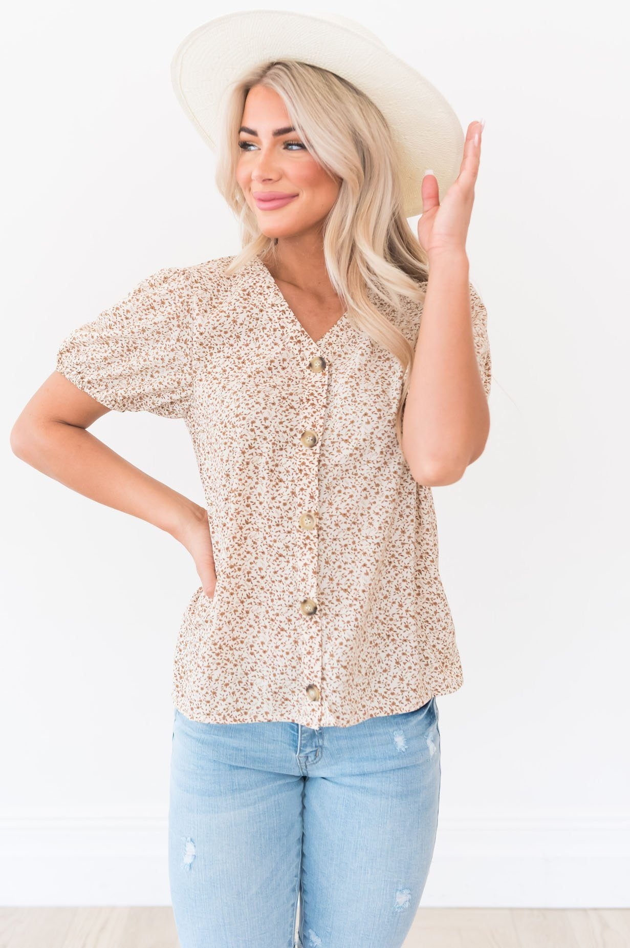 Floral Rush Modest Blouse