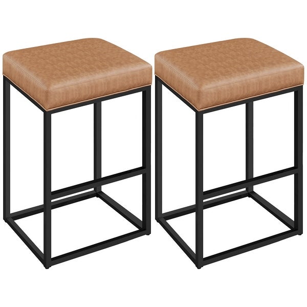 Yaheetech 30″ H Backless Upholstered Bar Stools Set of 2 for Kitchen Counter