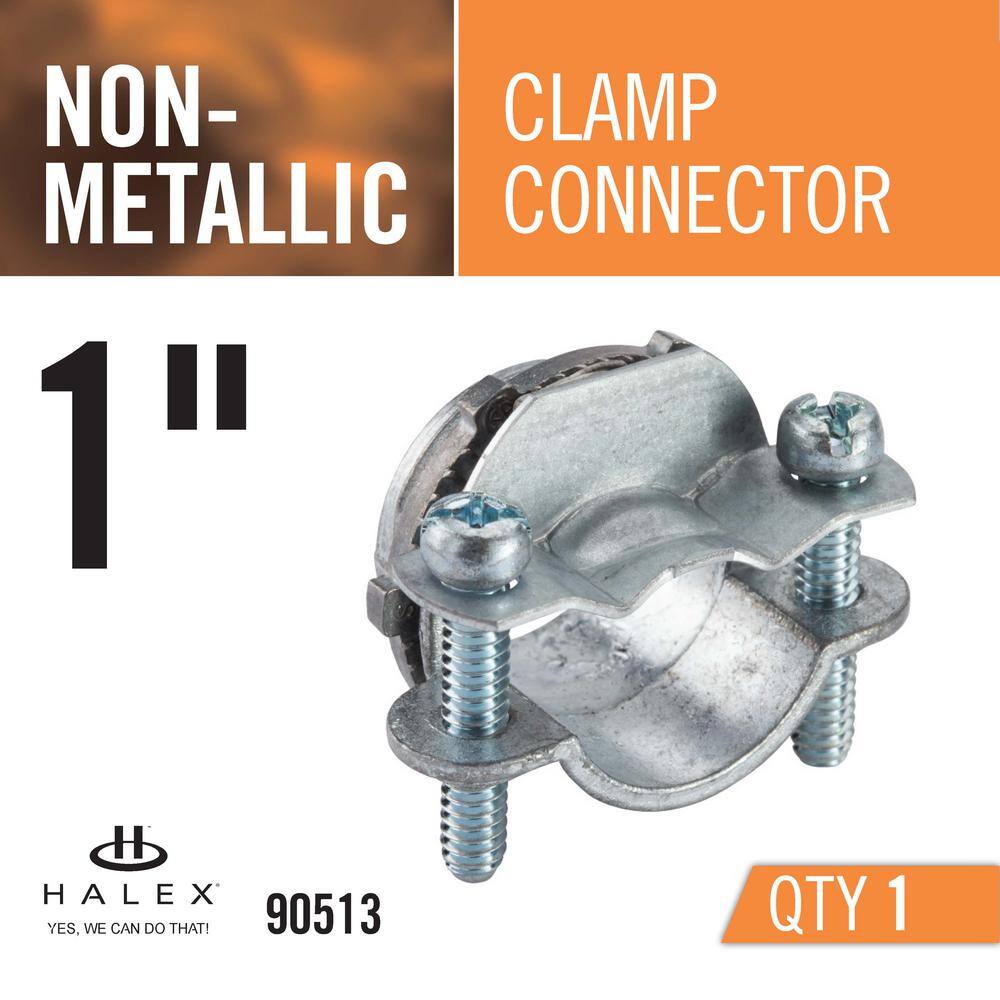 Halex 1 in. Non-Metallic (NM) Twin-Screw Clamp Connector 90513