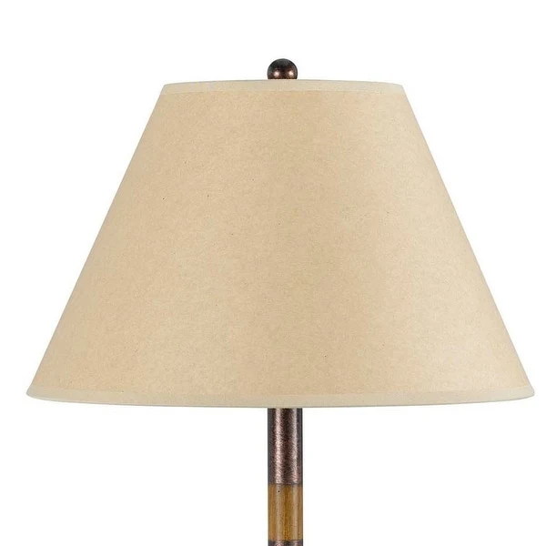 100W Metal Table Lamp with Conical Paper Shade， Set of 4， Bronze