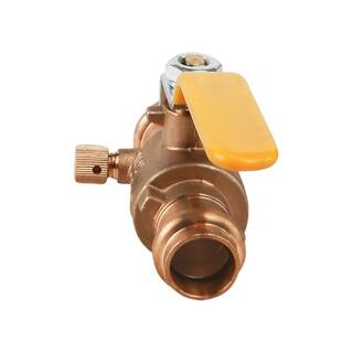 The Plumber's Choice 12 in. Press Brass Ball Valve with Drain (Pack of 5) VLV532012D-5