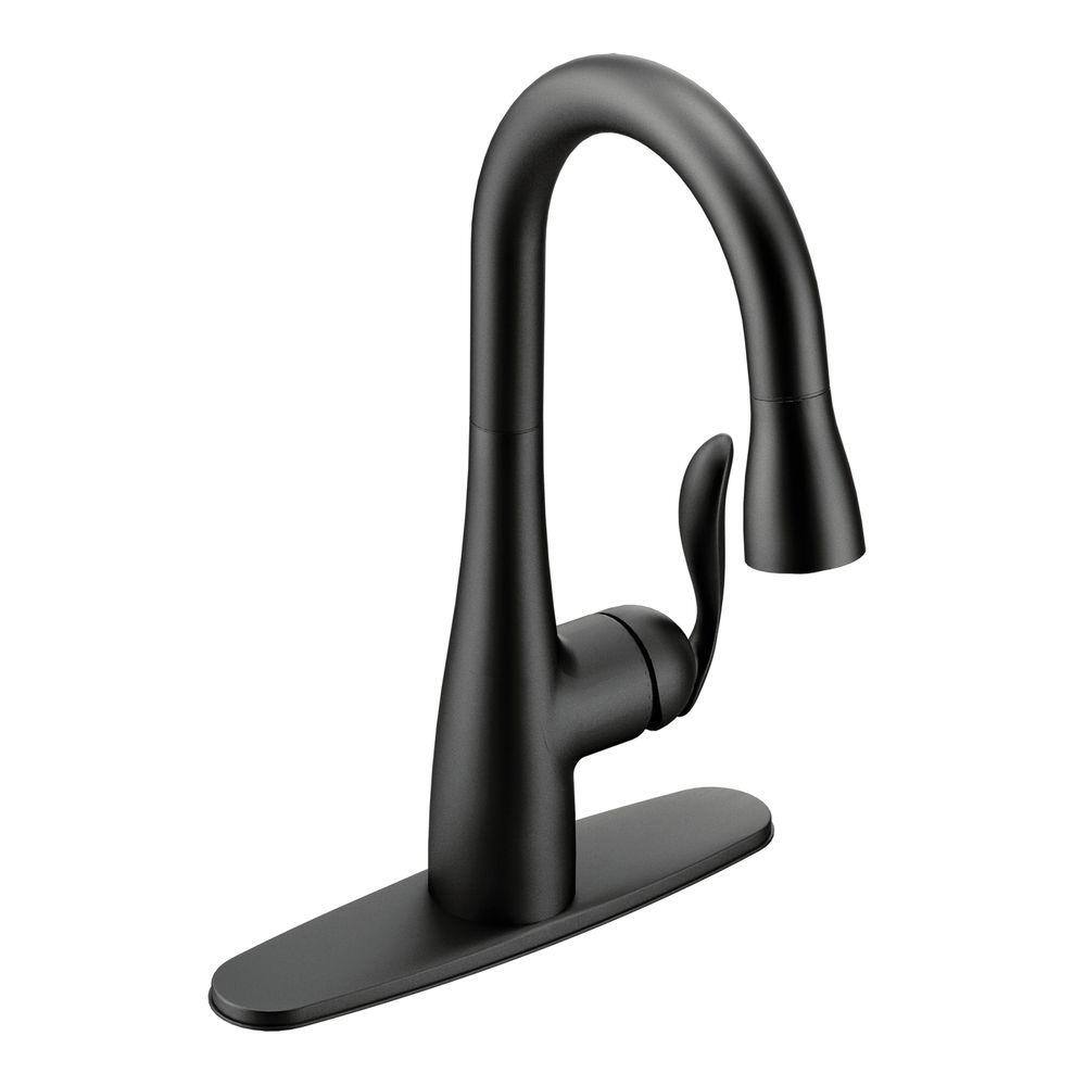 MOEN Arbor Single-Handle Pull-Down Sprayer Bar Faucet with Reflex and Power Clean in Matte Black 5995BL