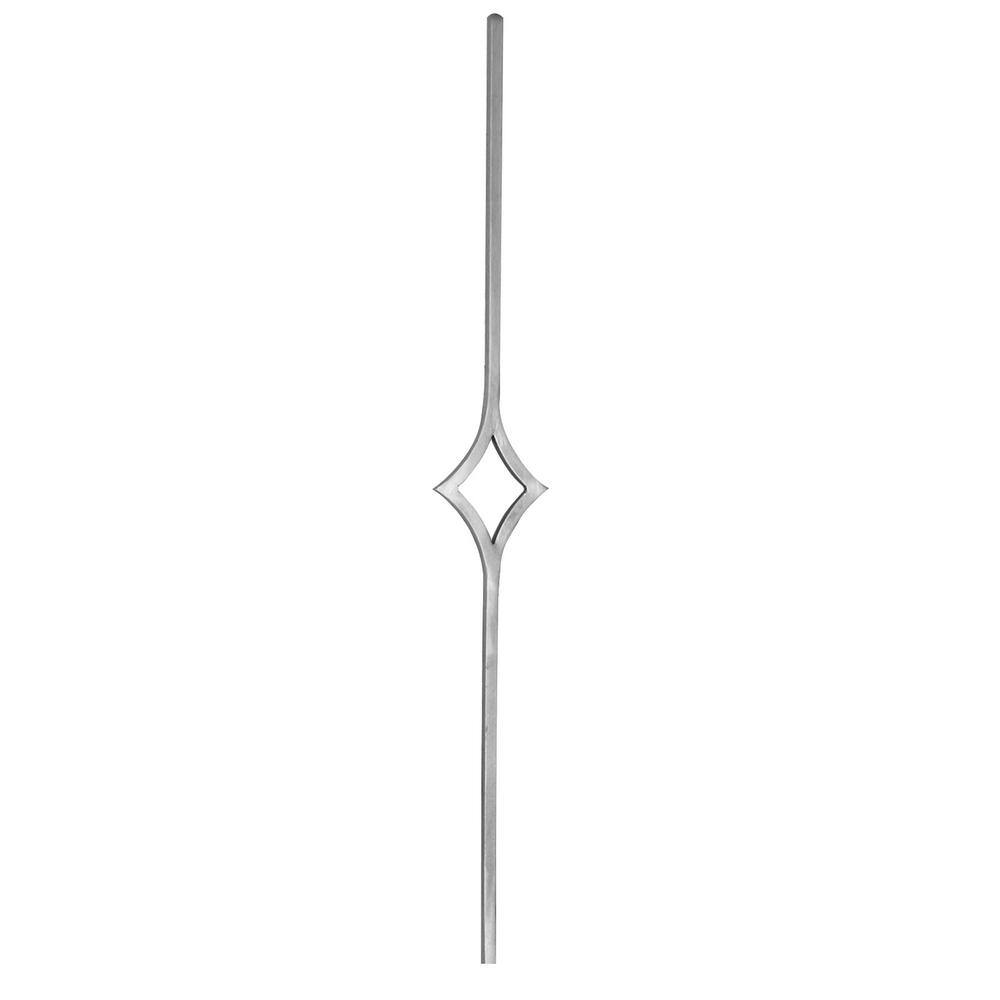 arteferro 39-38 in. x 916 in. Square Bar Center Diamond Forged Raw Picket GD231