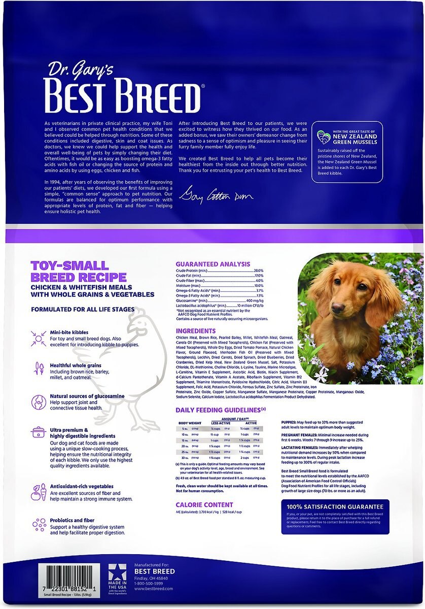 Dr. Gary's Best Breed Chicken and Whitefish Meals Toy-Small Breed Recipe Dry Dog Food