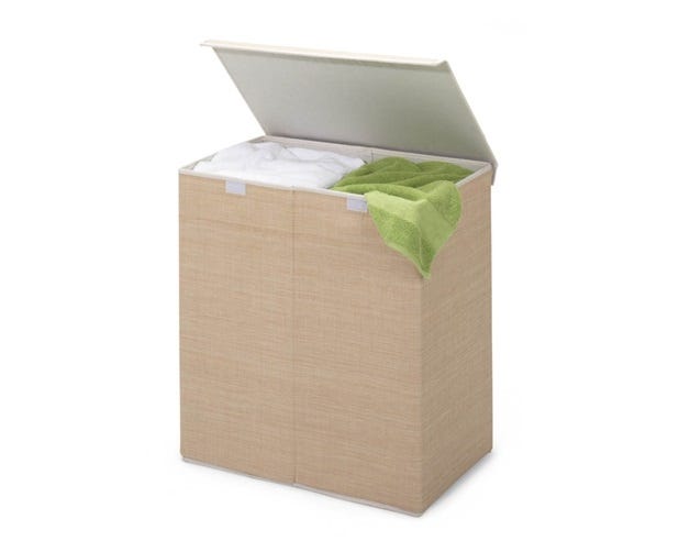 HoneyCanDo Natural Double Hamper  Sorter HMP01367