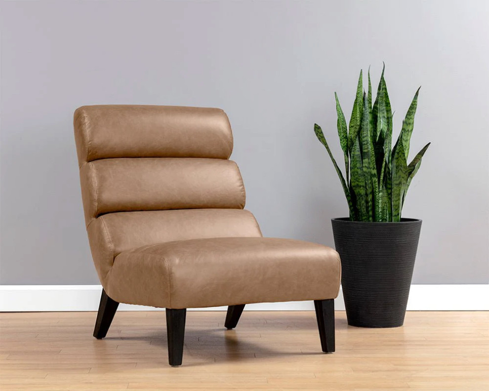 Isano Lounge Chair  Marseille Camel Leather   Contemporary   Indoor Chaise Lounge Chairs   by Virgil Stanis Design  Houzz