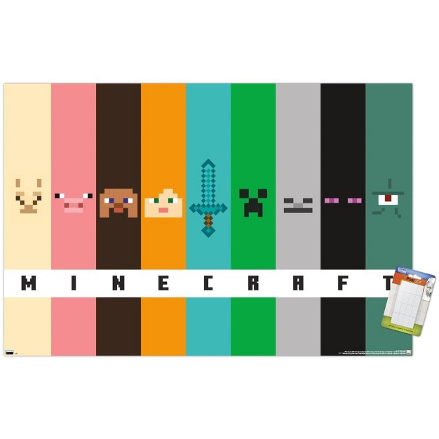 Trends International Minecraft Pixel Bars Unframed Wall Poster Prints