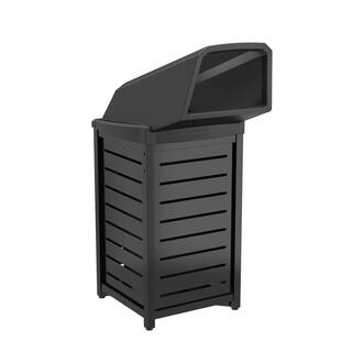 Suncast Commercial 30 Gal. Black Commercial Trash Can with Chute Lid MTCSQ305