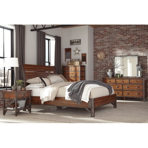 Industrial Design Platform Bed 1pc Eastern King Si...