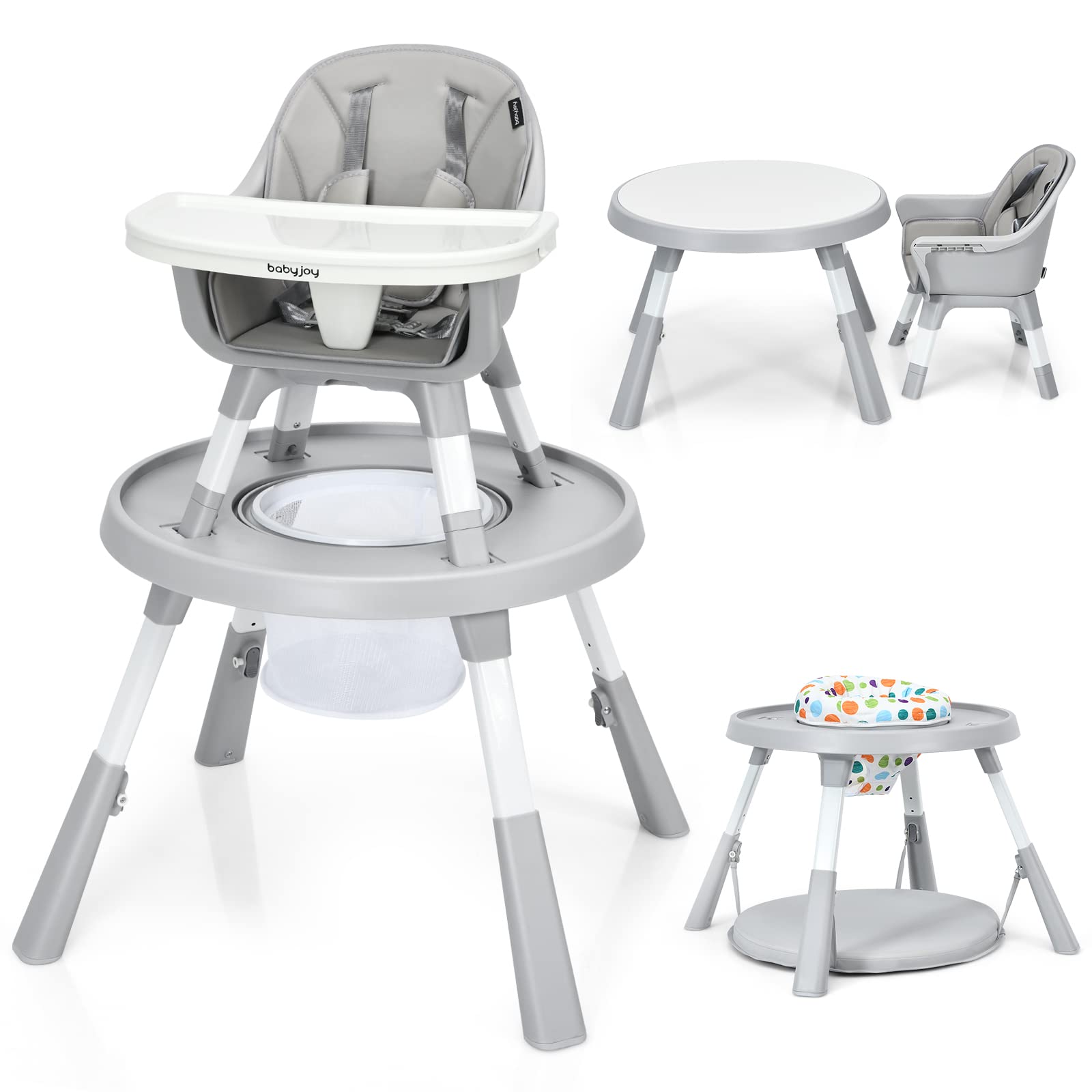 BABY JOY 6 in 1 Baby High Chair , Convertible Infant Feeding Chair w/ Removable Tray