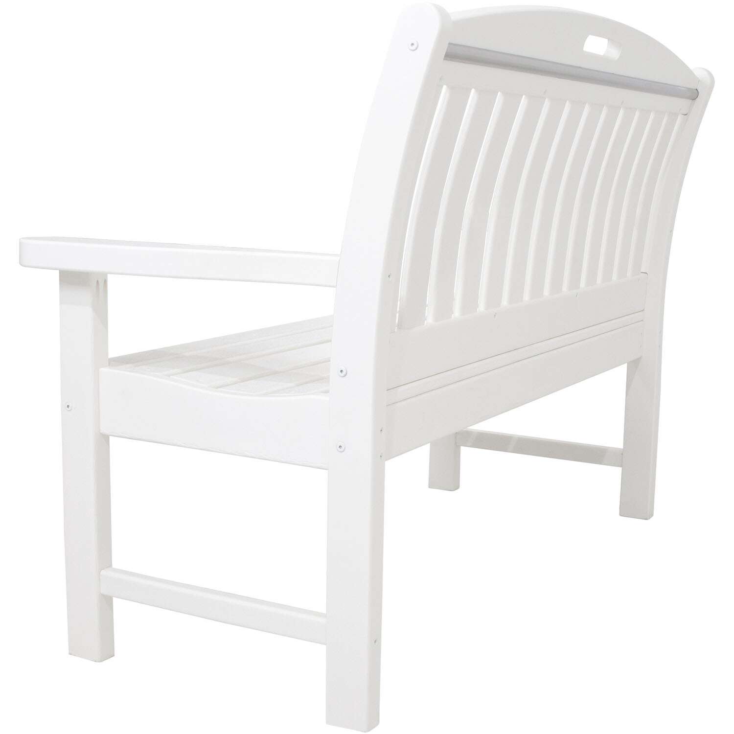 Hanover White Wood Avalon Porch Bench 37.5 in. H X 48 in. L X 51.75 in. D