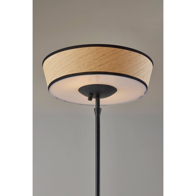 300w Harper Floor Lamp Black natural Adesso