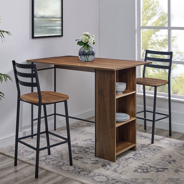 3 - Piece Drop Leaf Grey Wash Counter Height Dining Set