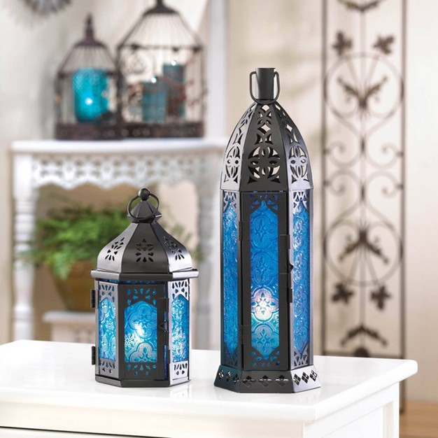 Iron Floret Outdoor Lantern Blue Zingz amp Thingz