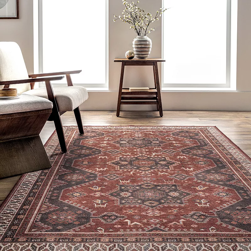 nuLoom Kathryn Machine Washable Traditional Rustic Area Rug