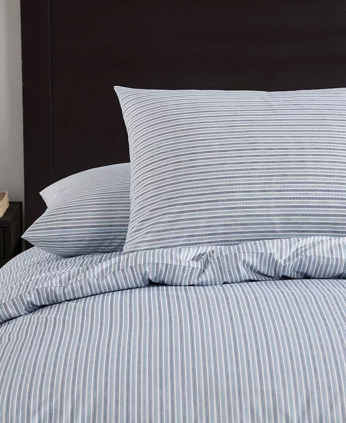 Eddie Bauer Ticking Stripe Cotton Percale 2 Piece Duvet Cover Set， Twin