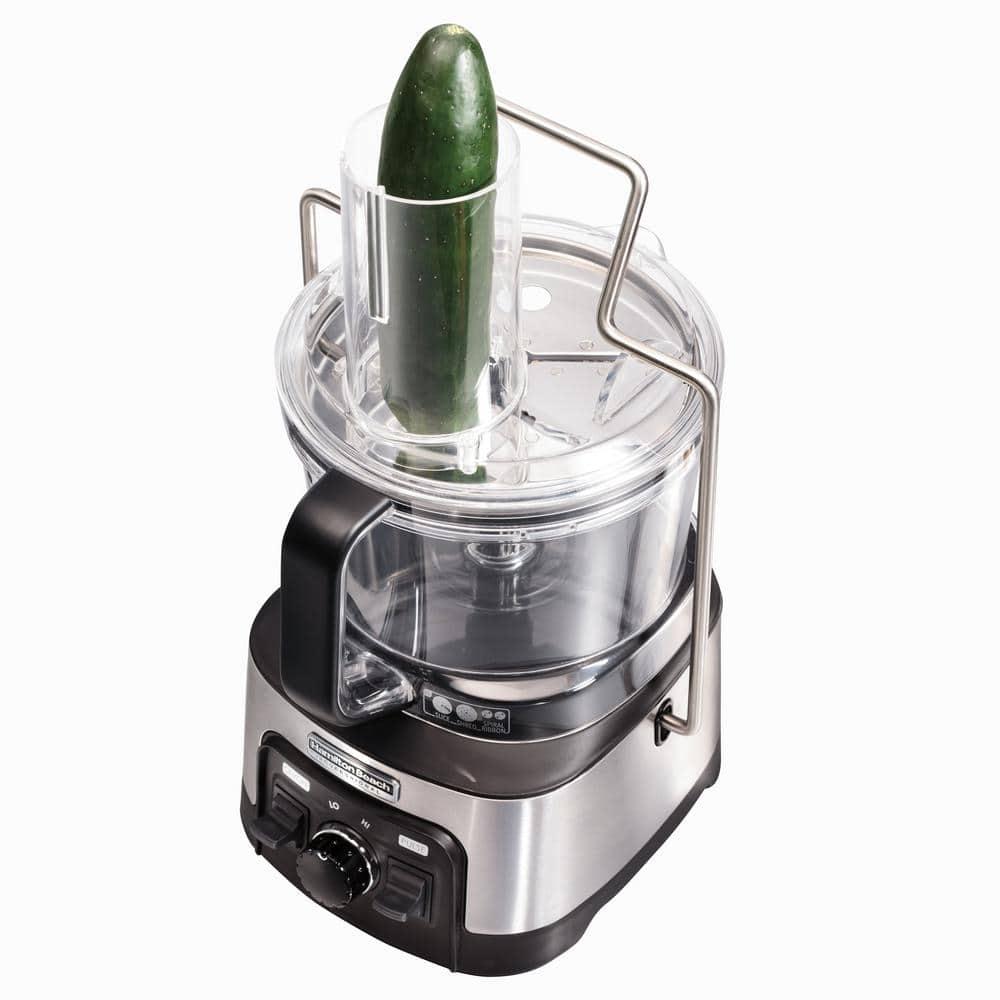 HAMILTON BEACH PROFESSIONAL Stack n Snap 12Cup 3Speed Stainless Steel Food Processor with Spiralizer