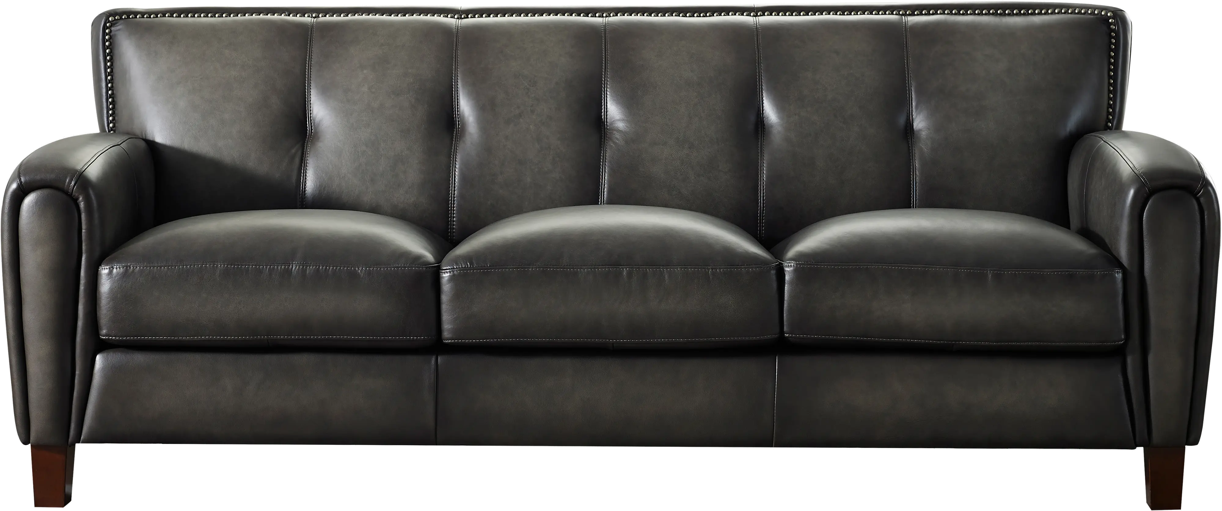 Savannah Ash Gray Leather Sofa - Amax Leather