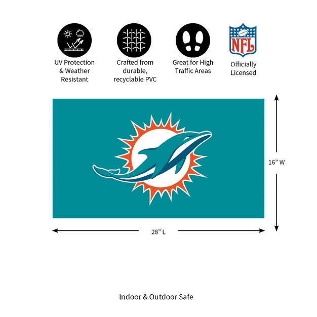 X 28 quot Miami Dolphins Indoor And Outdoor Home Decor