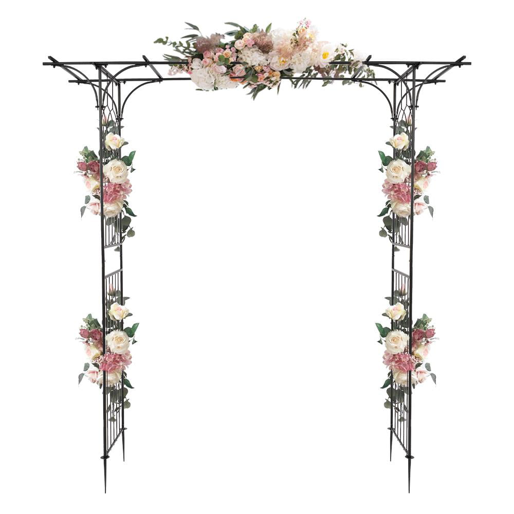 Zimtown Metal Garden Arch 6.8 Ft Garden Arbor for Climbing Plant Outdoor Wedding