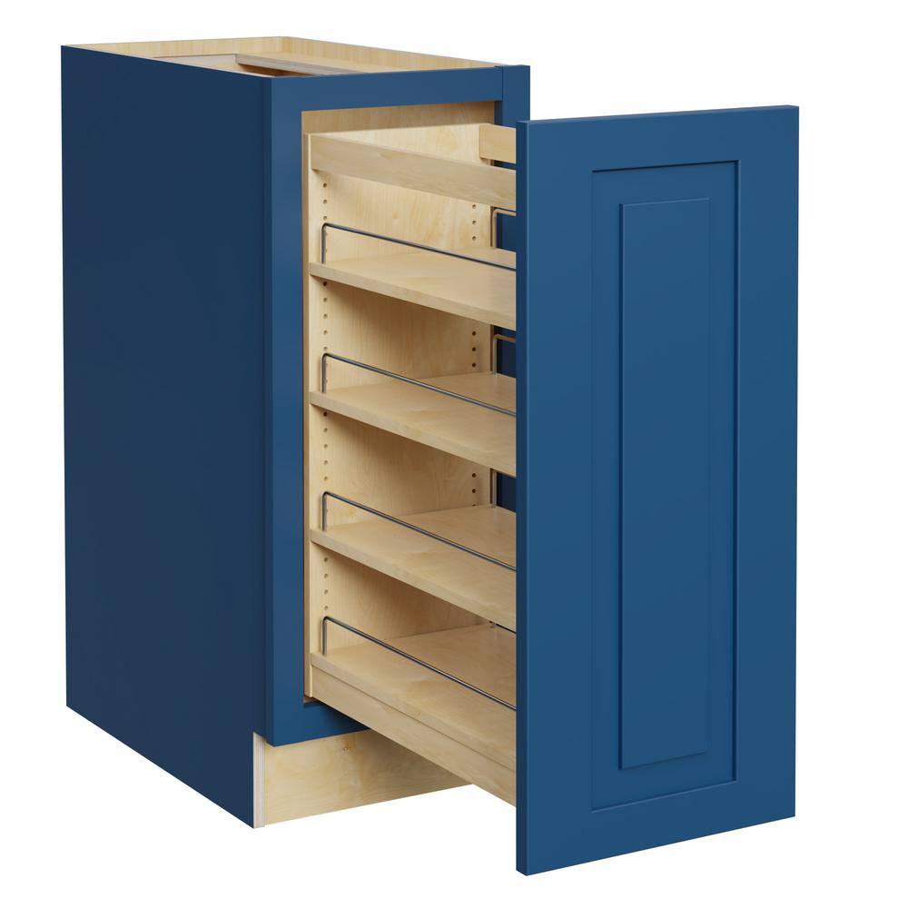 Home Decorators Collection Grayson Mythic Blue Plywood Shaker Stock Assembled Pull Out Pantry Kitchen Cabinet Pullout 12 in. x 34.5 in. x 24 in. BPPO12-GMB