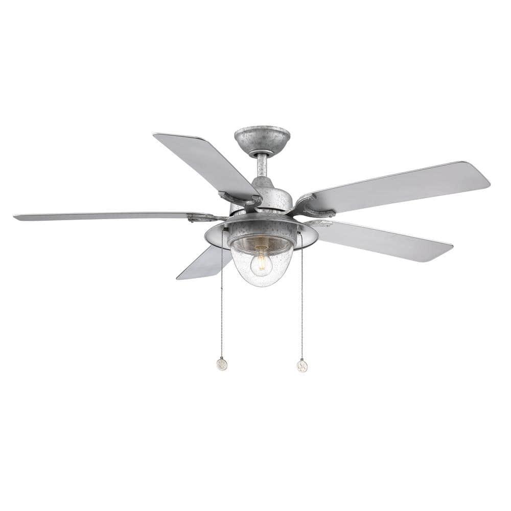 Home Decorators Collection Hanahan 52 in LED Outdoor Galvanized Ceiling Fan with Light Kit